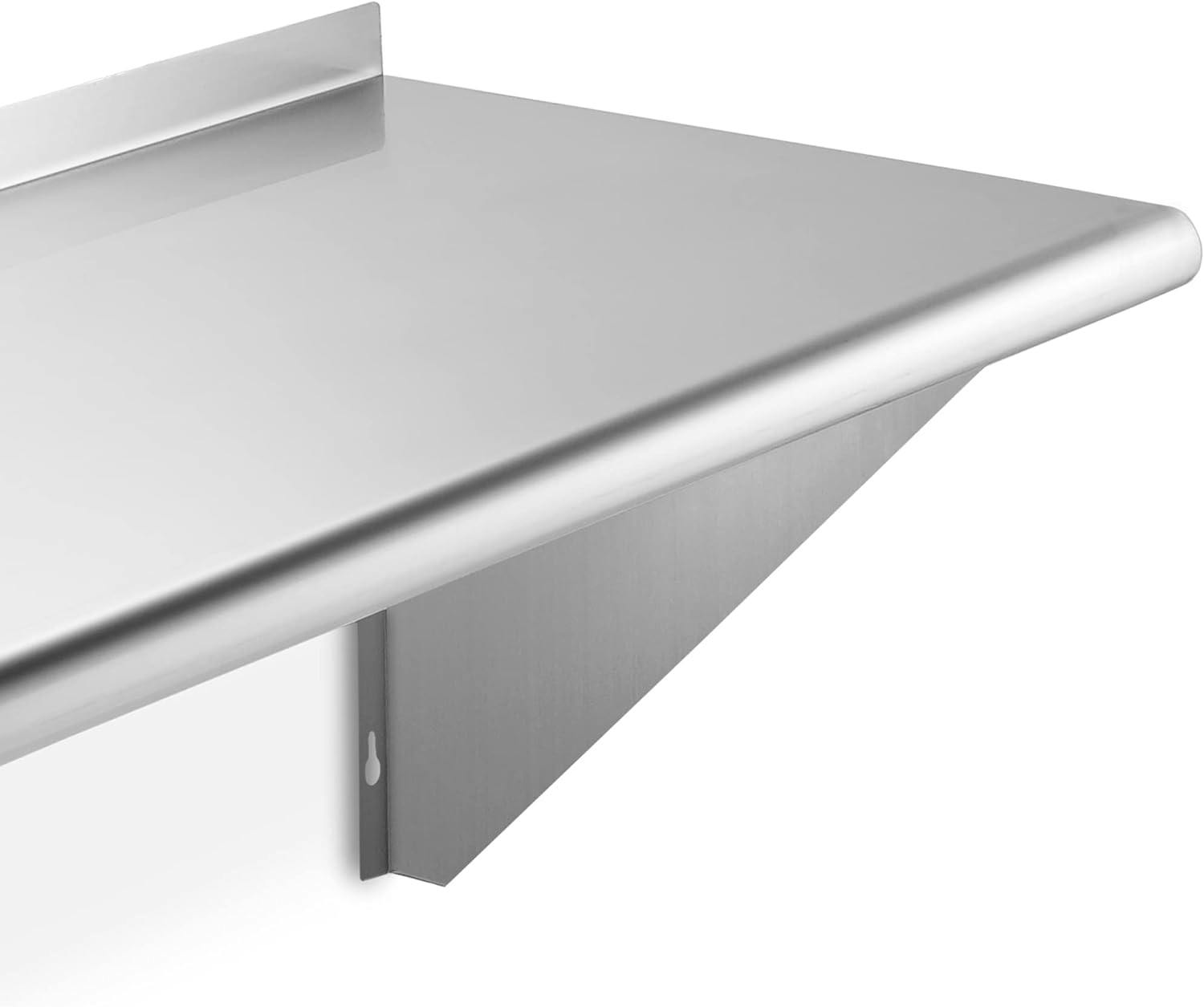 MaxiSpace 48" Silver Stainless Steel Commercial Kitchen Wall Shelf