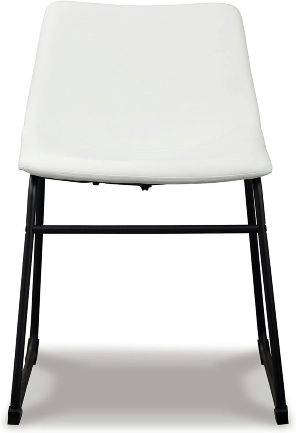 Low Urban Industrial White Faux Leather Side Chair