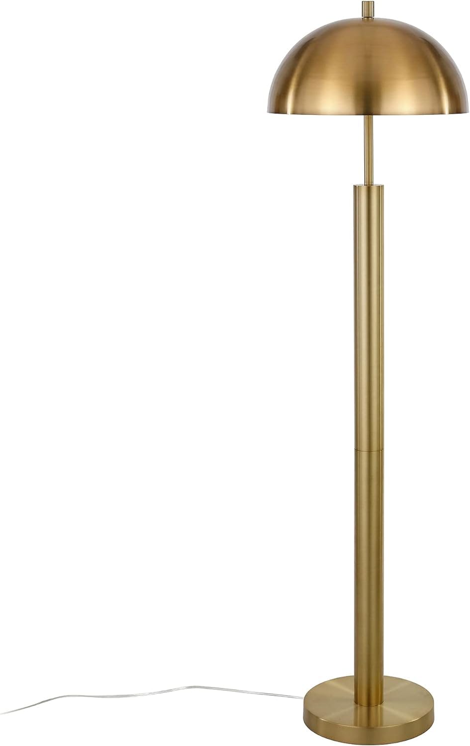 York 58" Brass Mid-Century Modern Adjustable Floor Lamp