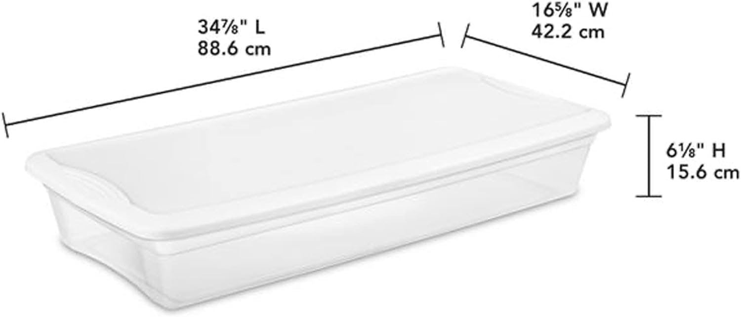 ClearView 41-Quart Kids' Underbed Plastic Storage Box with Lid, 12-Pack