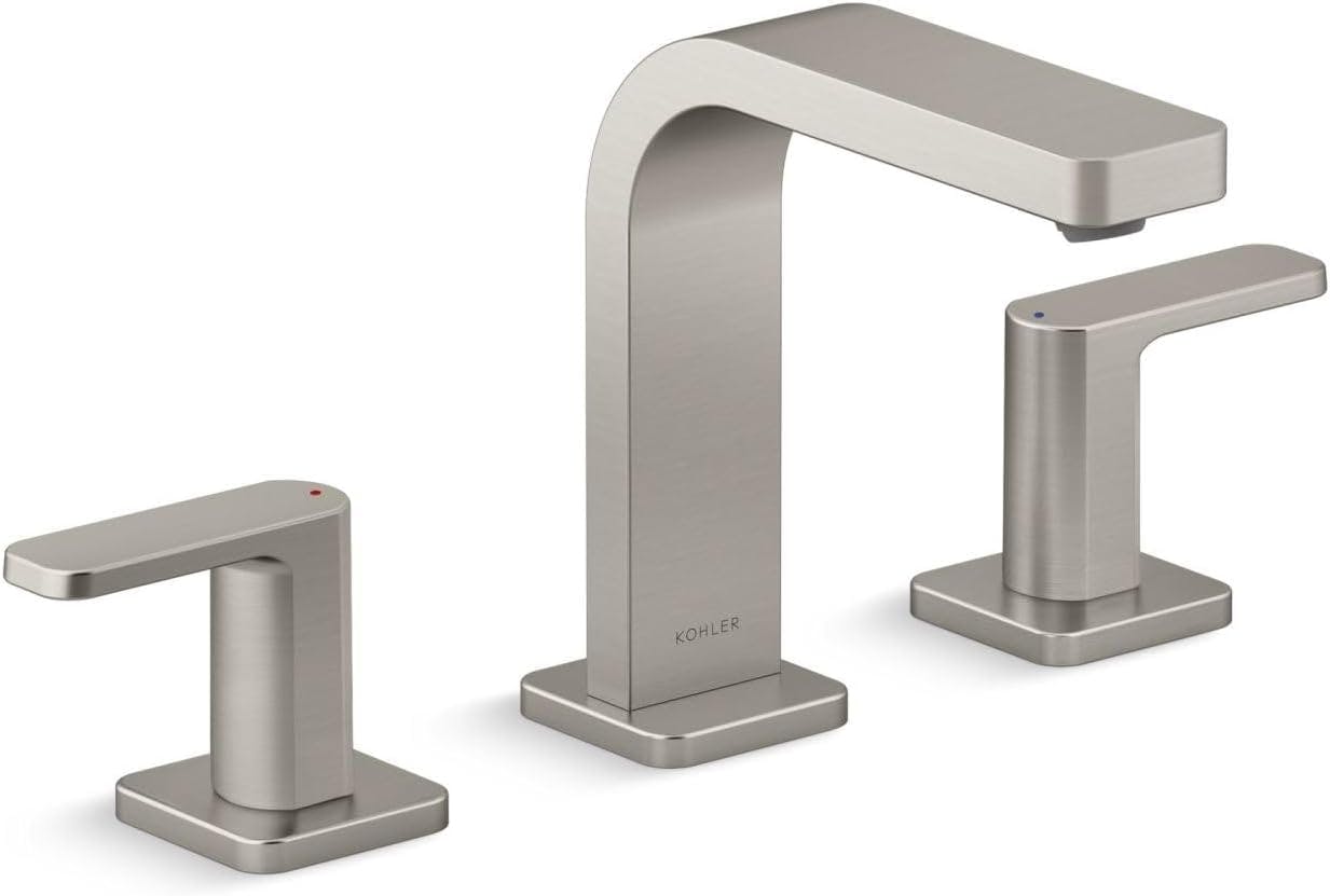 Parallel Chic 24" Vibrant Brushed Nickel Widespread Bathroom Faucet