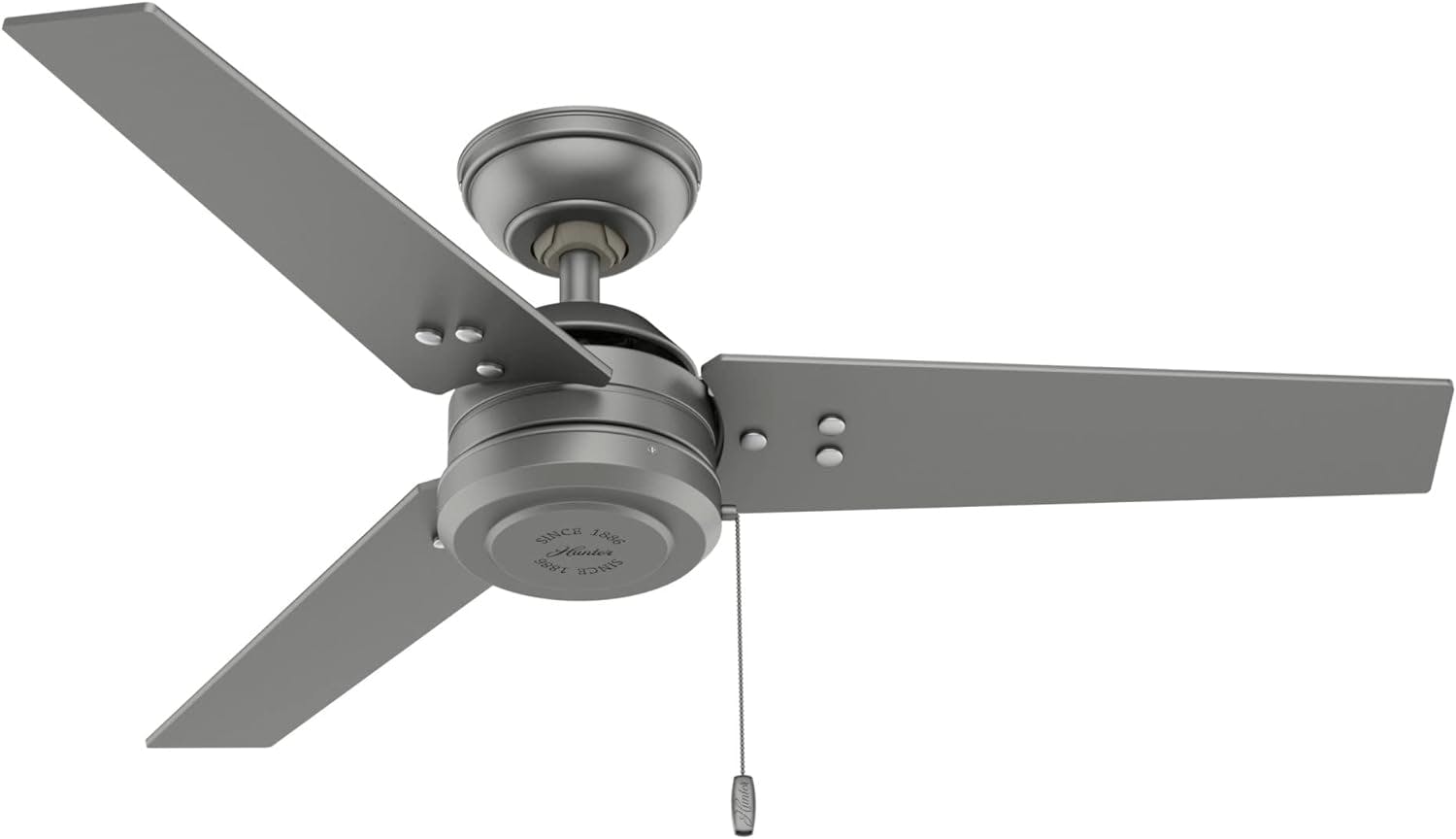 Matte Silver 44" Cassius Modern Industrial Ceiling Fan with WhisperWind Motor