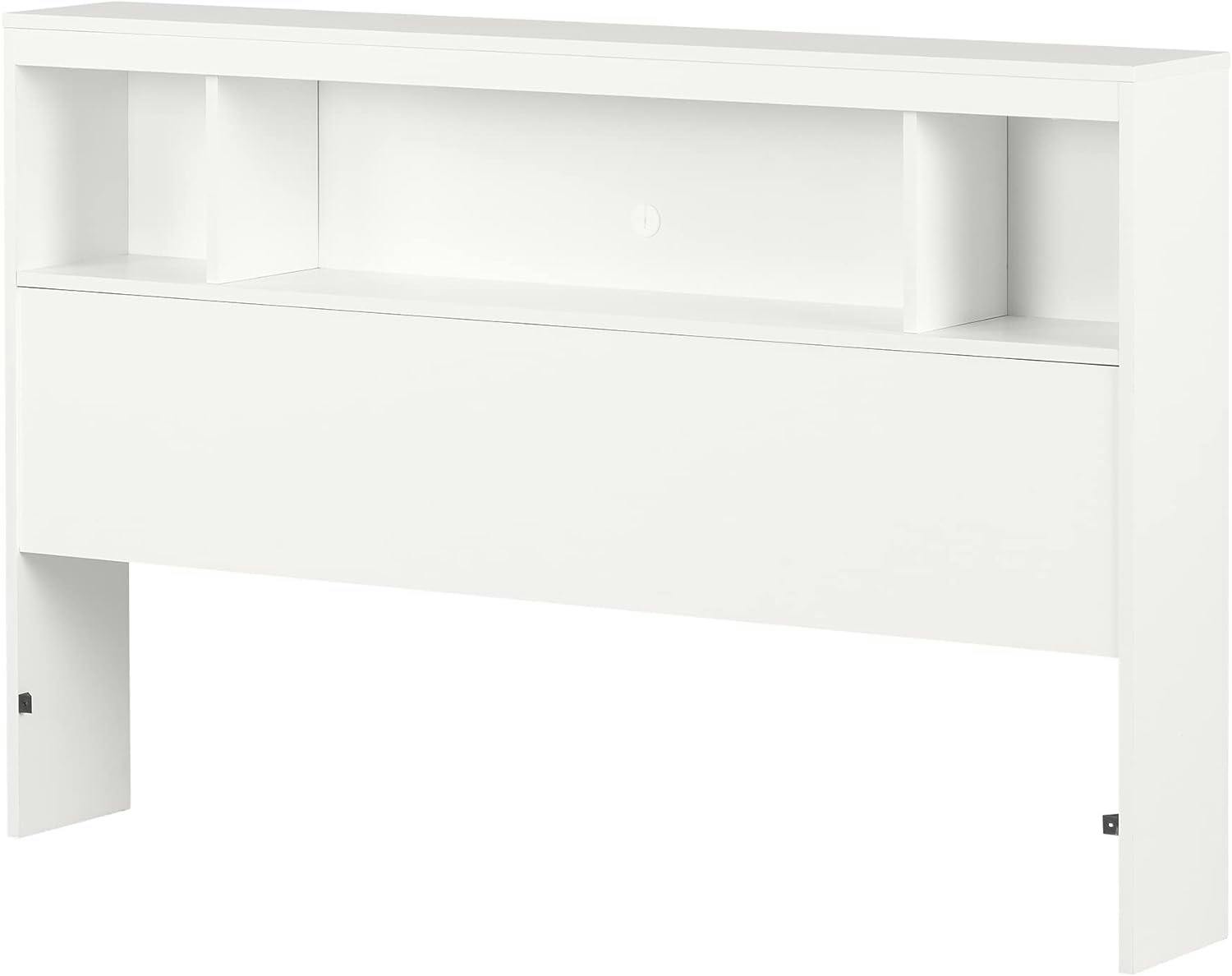Pure White Fusion Full Bookcase Headboard with Storage