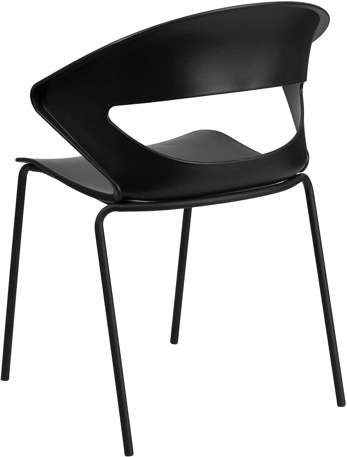 Hercules Flex-Back 440 lb Black Café Stack Chair