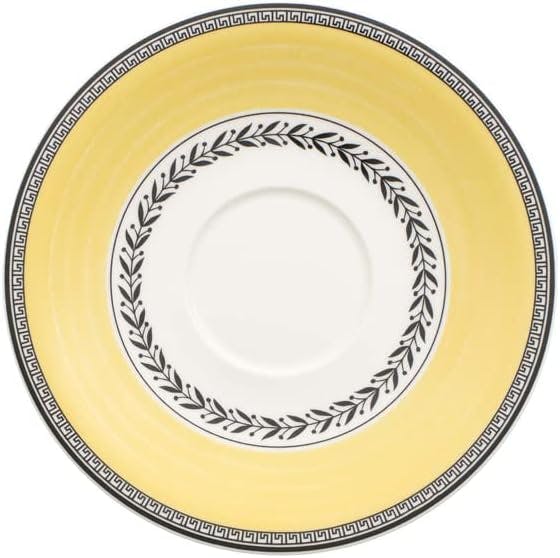 Audun Ferme Pastoral Yellow & Black 7" Porcelain Breakfast Saucer