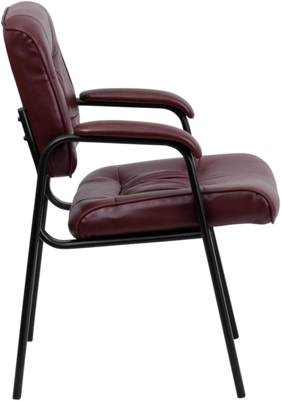 Burgundy LeatherSoft High Back Swivel Executive Chair with Metal Frame