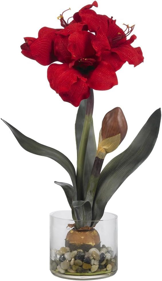Orchid Elegance 22" Outdoor Tabletop Faux Amaryllis Decor