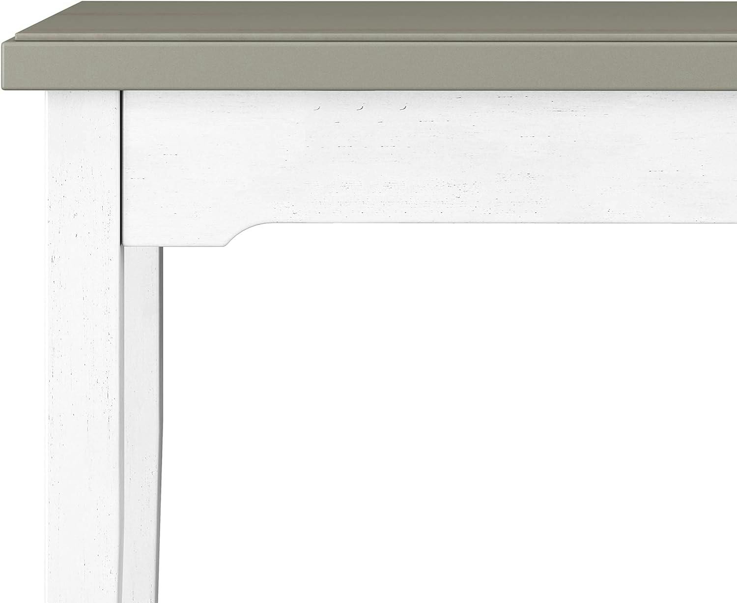 Modern Farmhouse Rectangular Counter Height Table in Distressed Gray and Sea White