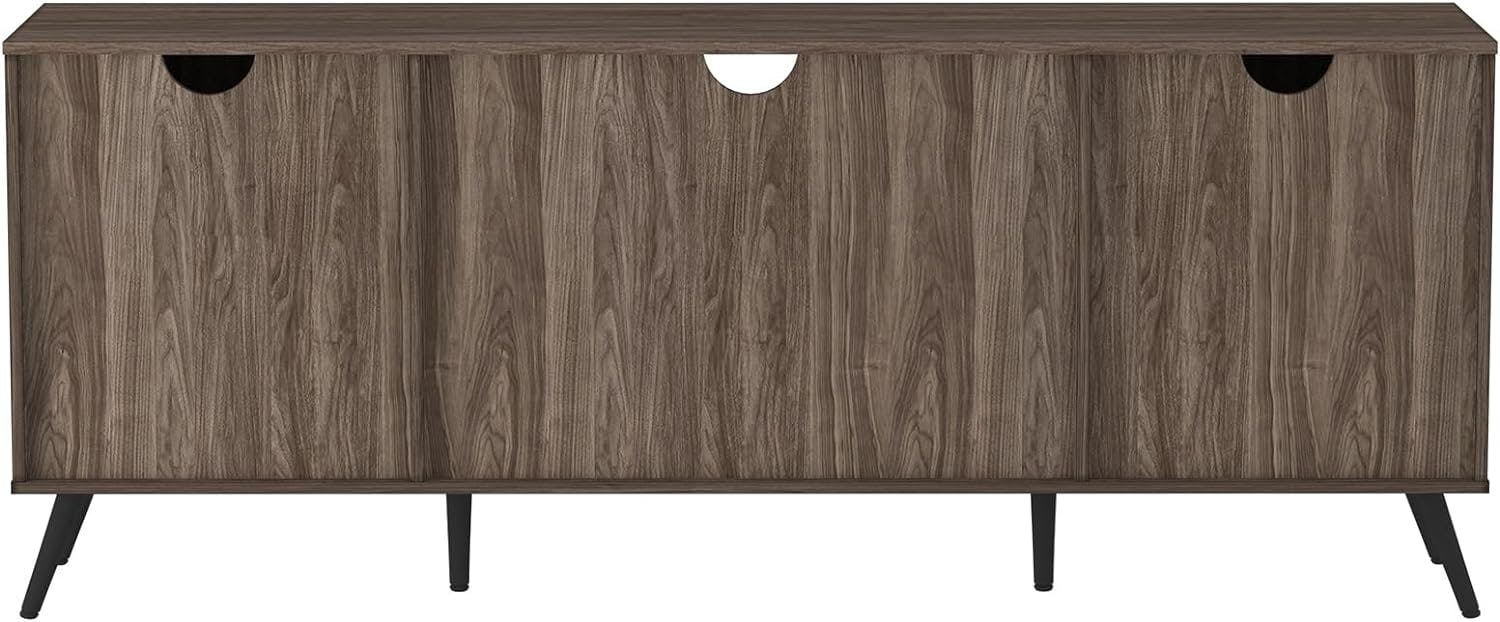 Slate Grey Mid-Century Modern 65" TV Console with Cabinet