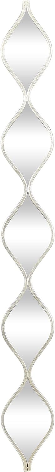 Silver Slim Stacked Chain Geometric Wall Mirror 7" x 58"