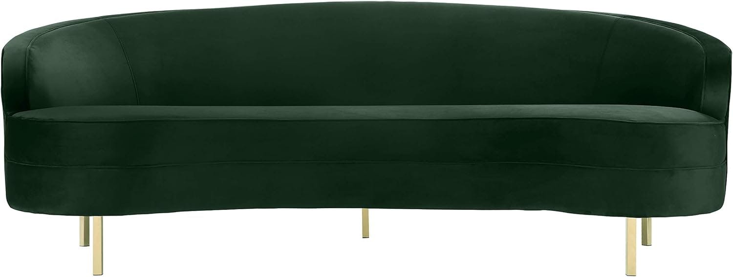 Elegant Baila Green Velvet 89" Sofa with Gold Stainless Steel Legs
