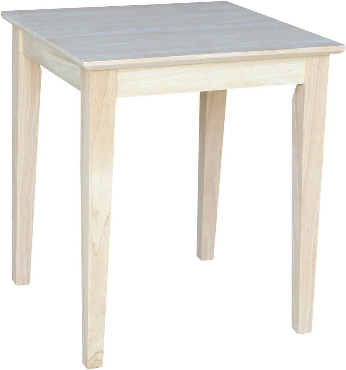 Shaker Style Tall Square Wood End Table in Natural Finish