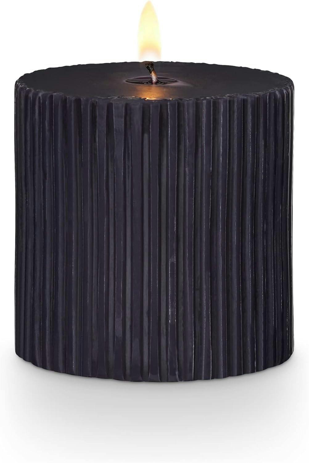 Amber Soy Scented Pillar Candle in Blackberry Absinthe