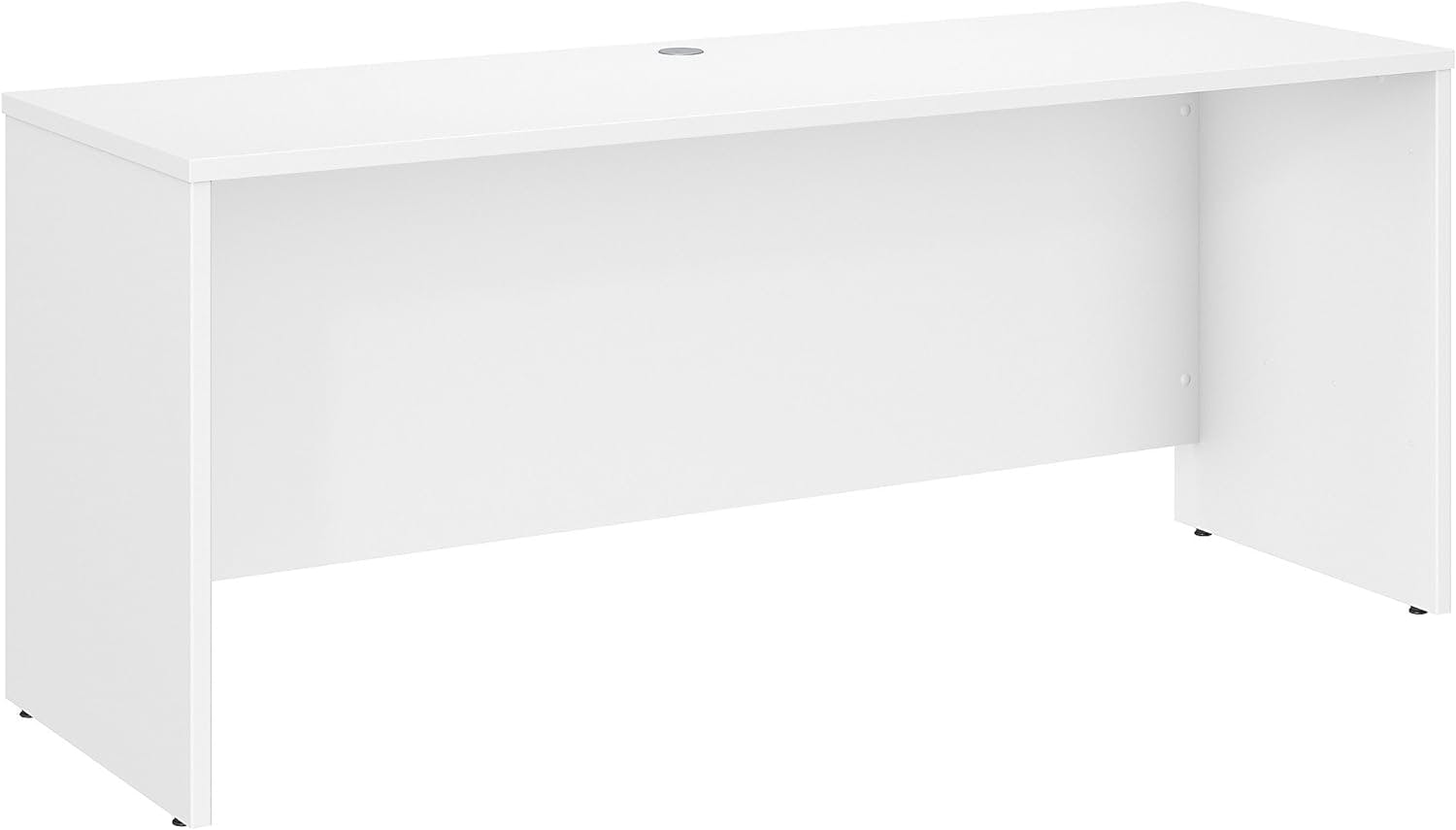 Modern White 71'' Engineered Wood Credenza Desk with Filing Cabinet