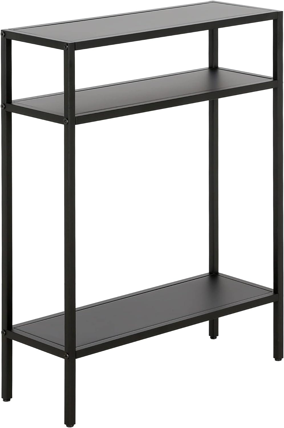 Ricardo Compact Blackened Bronze Console Table with Metal Shelves