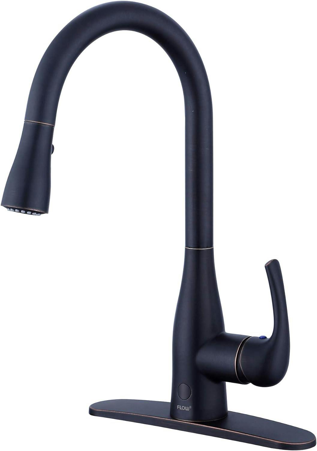 Flow Series Touchless Oil Rubbed Bronze Kitchen Faucet with Pull-out Spray