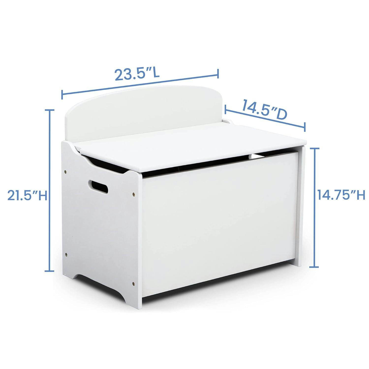 Craftsman Bianca White Toy Box with Safety Hinge and Scratch-Resistant Finish
