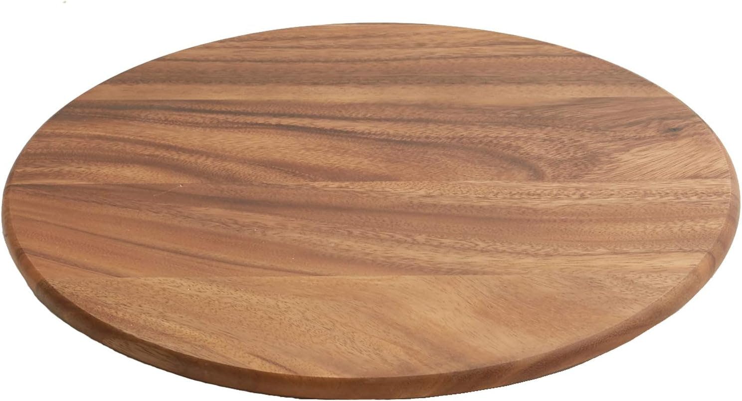 Eco-Friendly Acacia Wood 16" Lazy Susan with Stainless Steel Mechanism