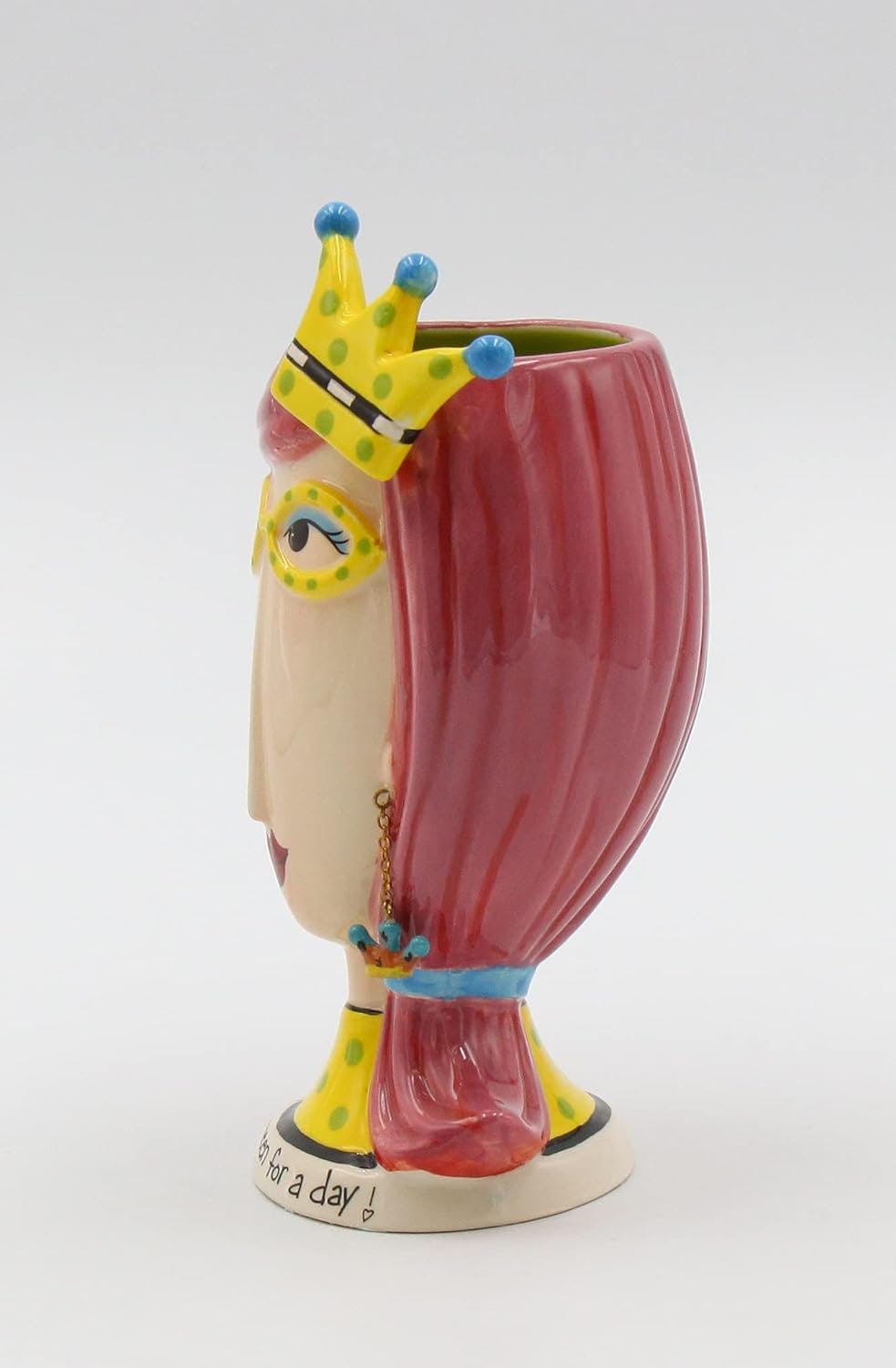 Sassy Chic 8.5'' Ceramic Beauty Queen Vase & Brush Holder