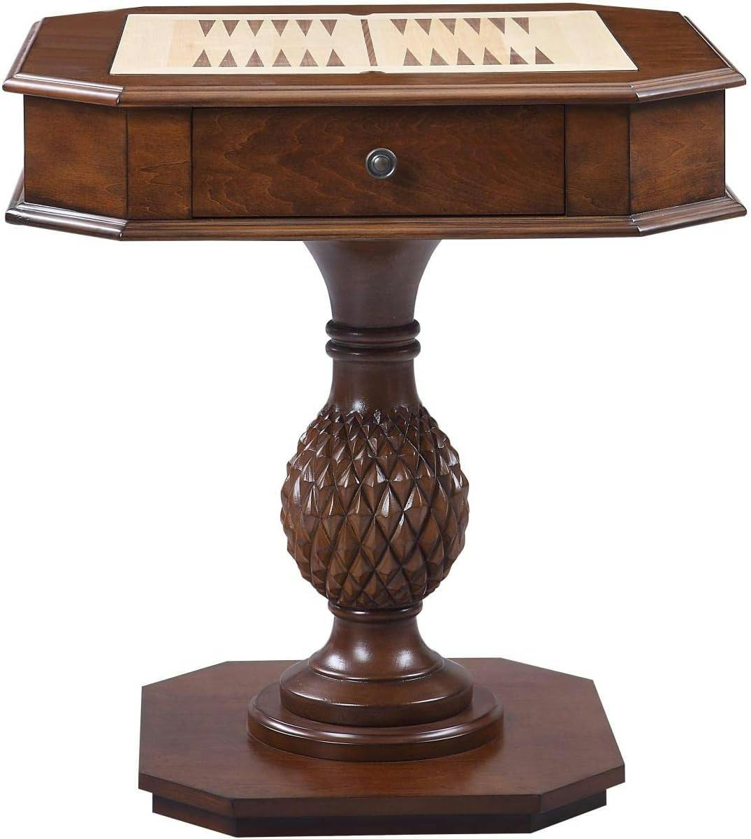 Heirloom Cherry Wood Game Table with Reversible Tray and Drawer