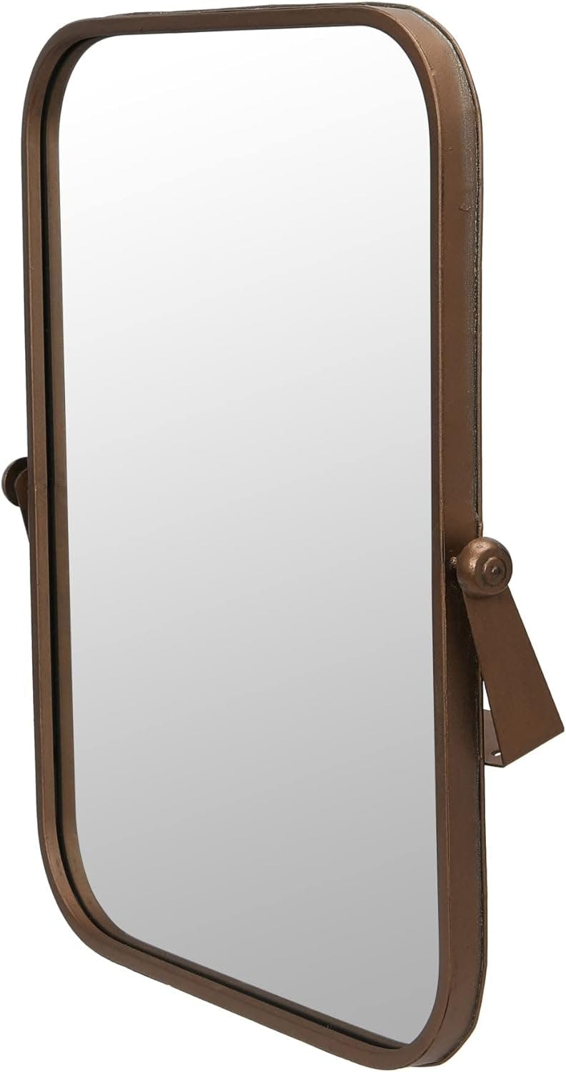 Copper Edge 24"x20.5" Rectangular Wood Pivoting Wall Mirror
