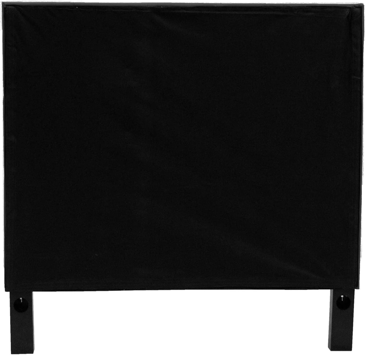 Sleek Twin Black Faux Leather Upholstered Bed with Tufted Headboard