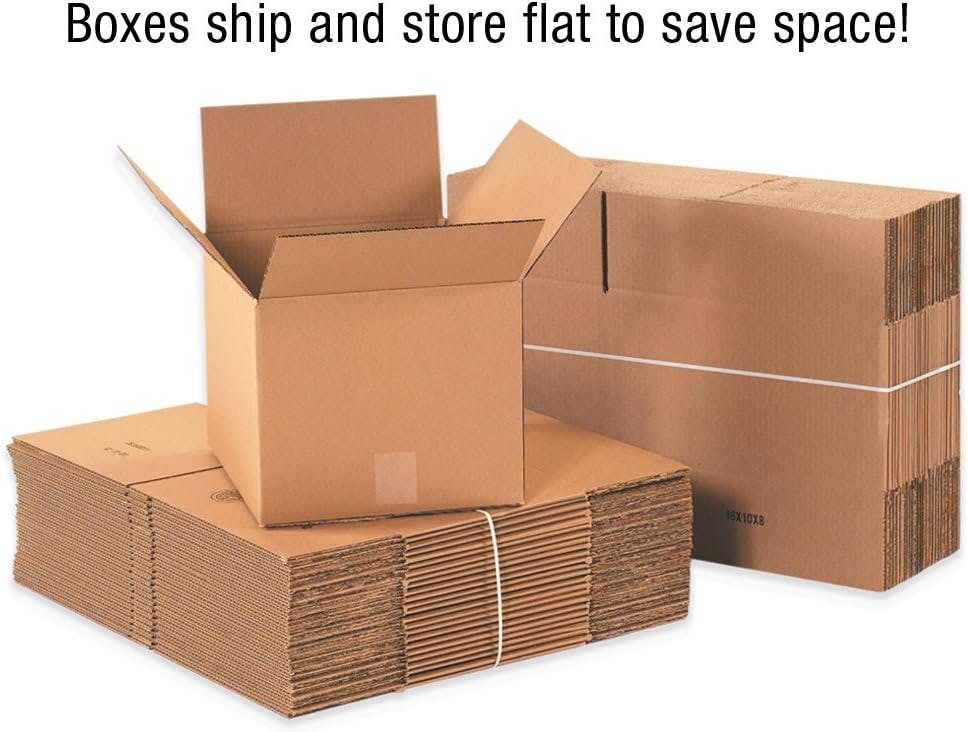 Eco-Friendly Kraft Corrugated Storage Boxes 12"x8"x7" - Pack of 25