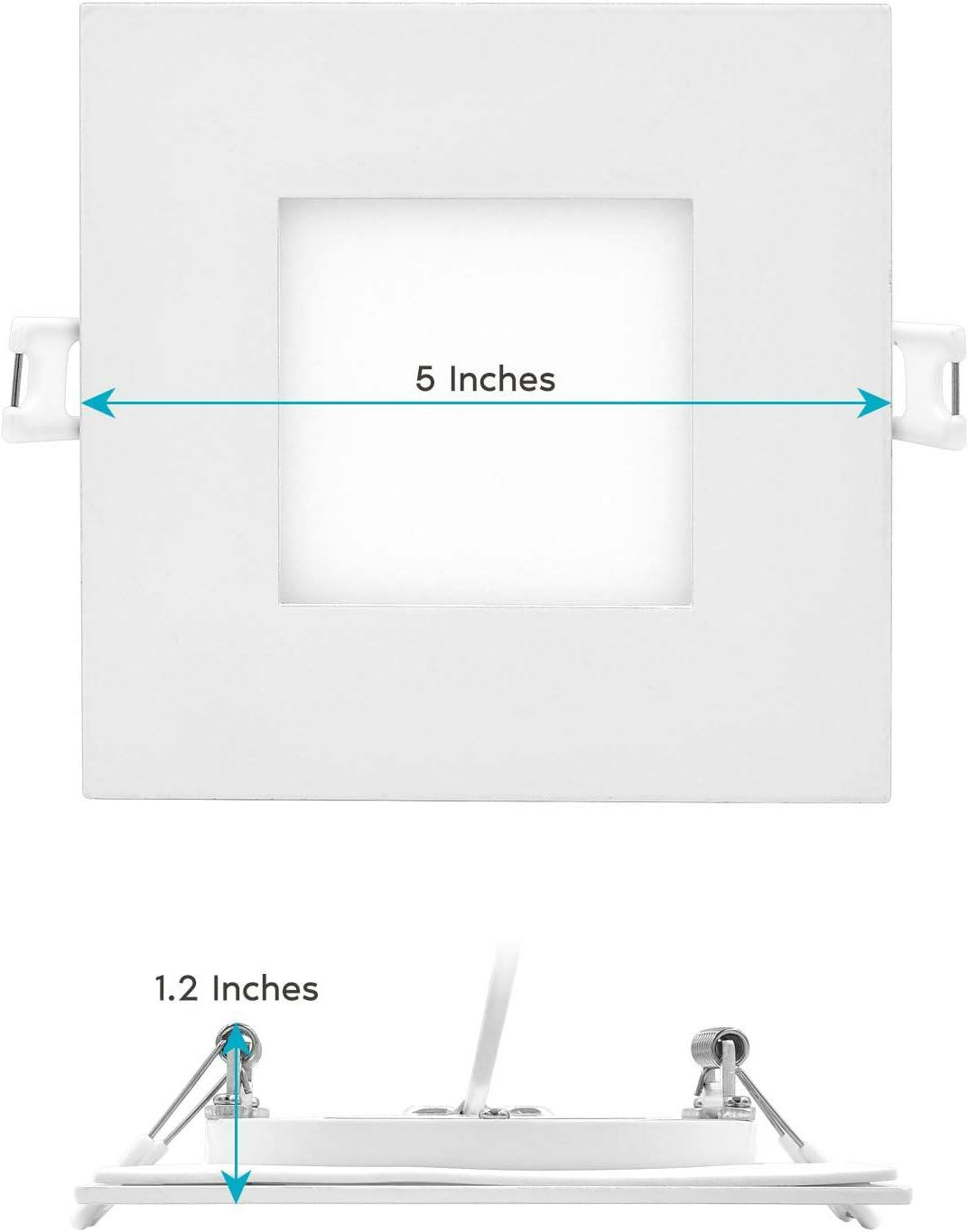Modern 4-in Square Dimmable LED Recessed Downlight 6-Pack, White