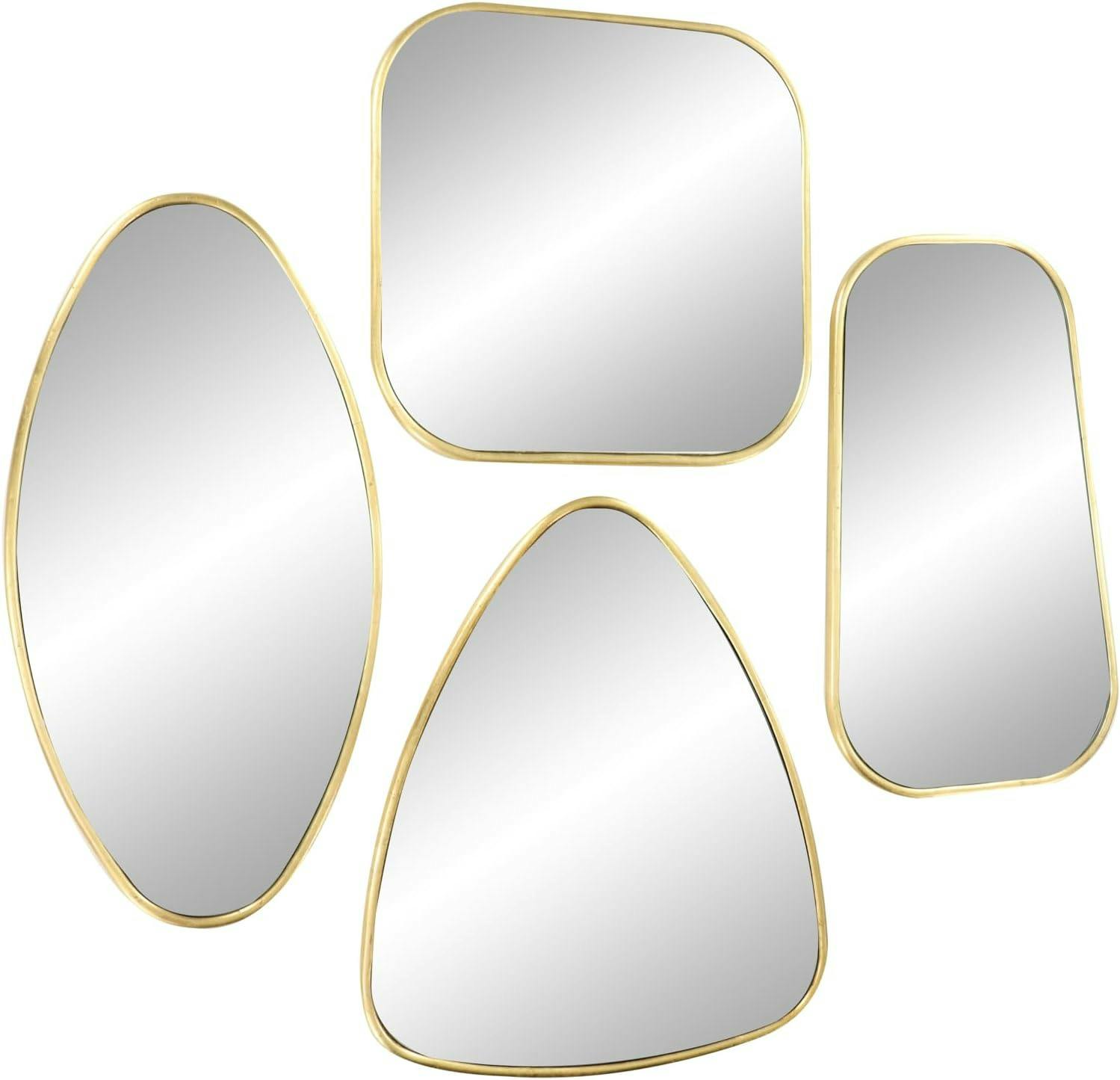 CosmoLiving Glamorous Gold Geometric Wall Mirror Set of 4
