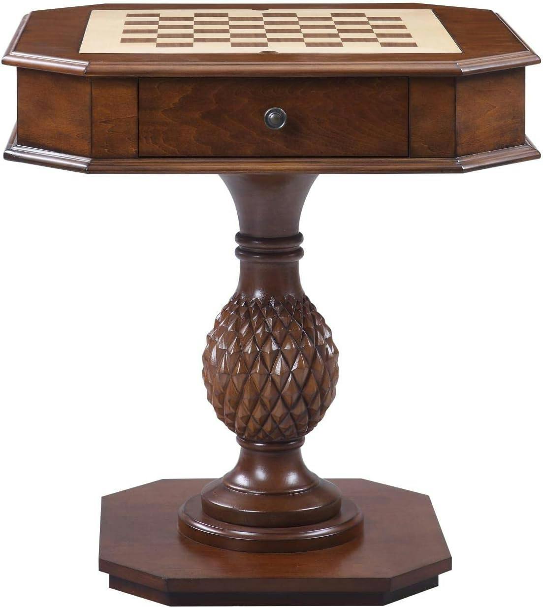 Heirloom Cherry Wood Game Table with Reversible Tray and Drawer