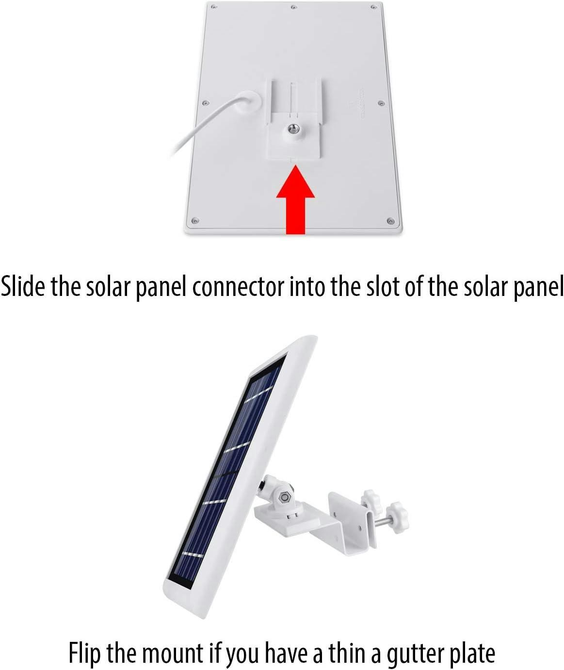 Universal Gutter Mount for Solar Panels and Security Cams, White