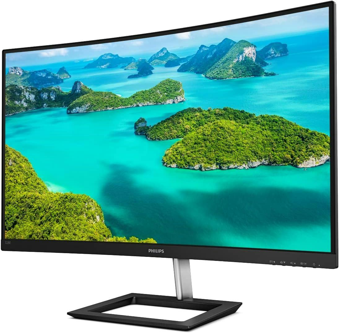 Curved 32" 4K UHD IPS Monitor with Built-In Speakers - Black