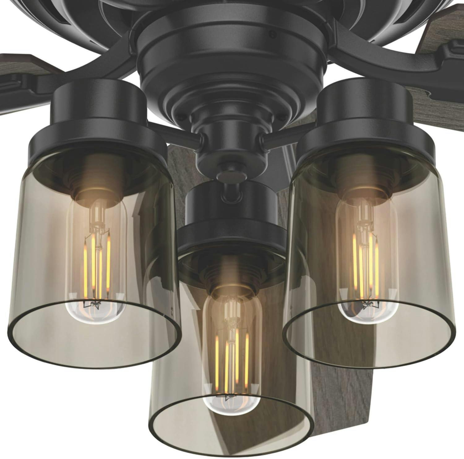 Bennett 52" Matte Black Modern Ceiling Fan with LED Light and Remote