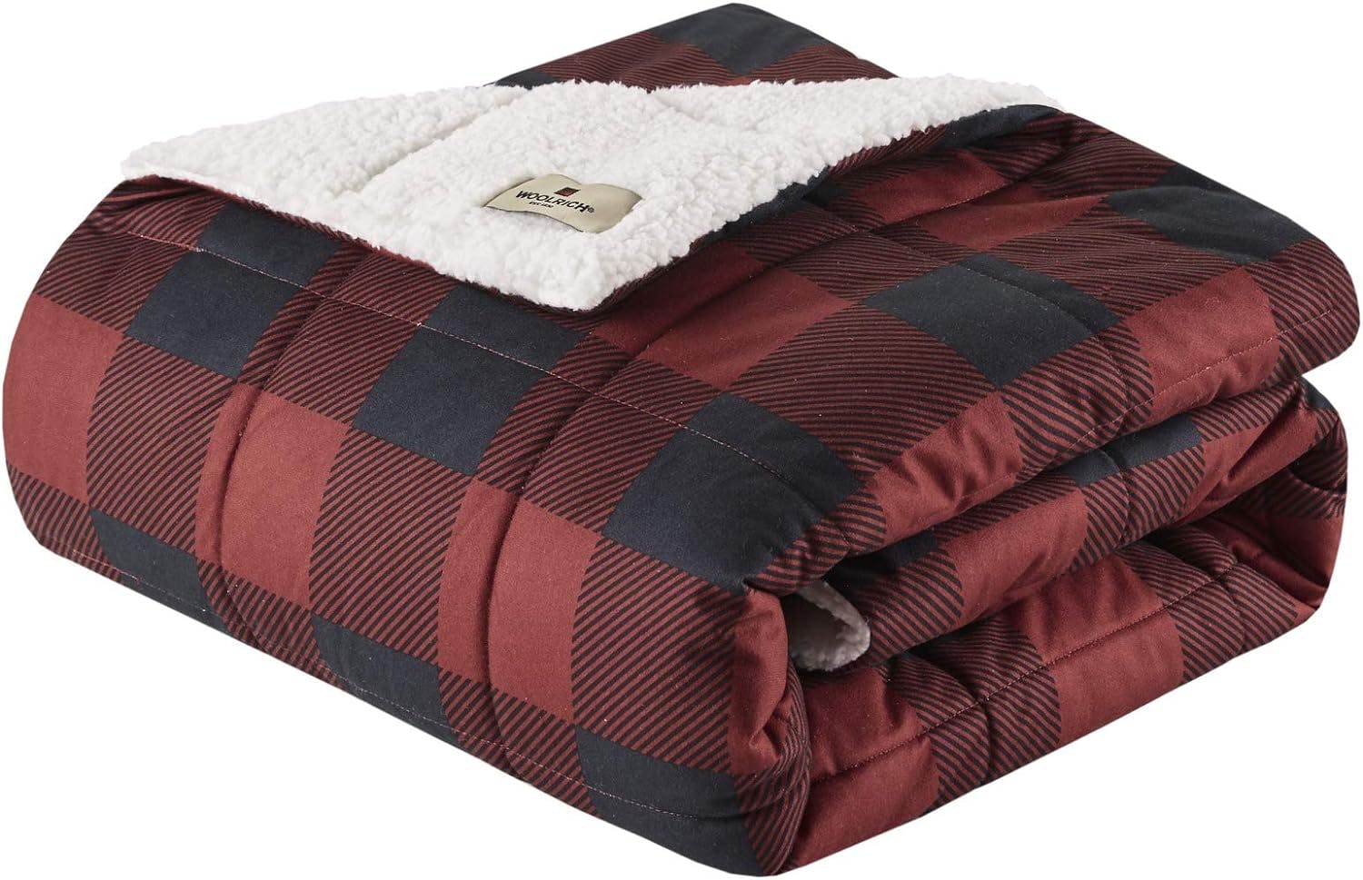 Cozy Cabin Oversized Sherpa Reversible Throw Blanket 50x70 in Red Plaid