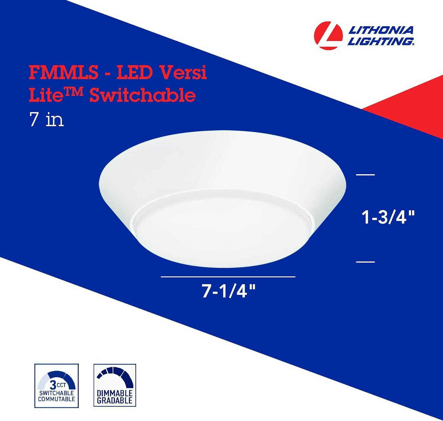 Versi Lite 7" Matte White Aluminum LED Flush Mount with Acrylic Shade