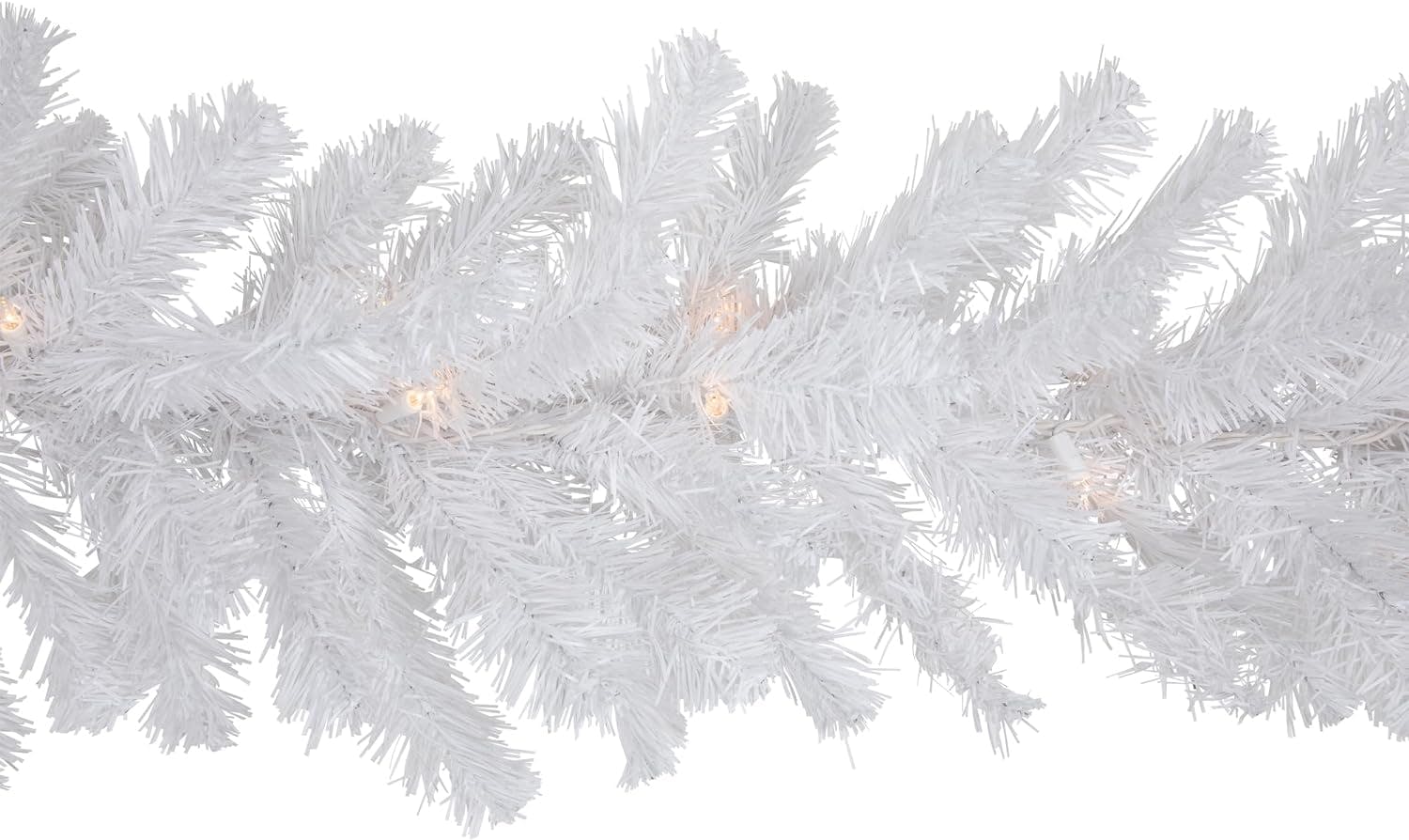 Snowy Pine 9' Pre-Lit Outdoor Garland with Clear Incandescent Lights