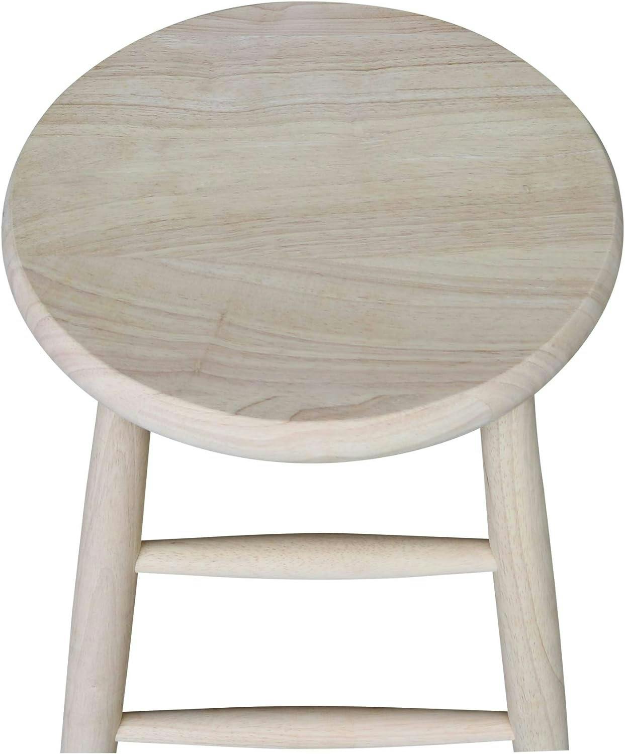 Traditional Solid Hardwood Unfinished Counter Height Stool