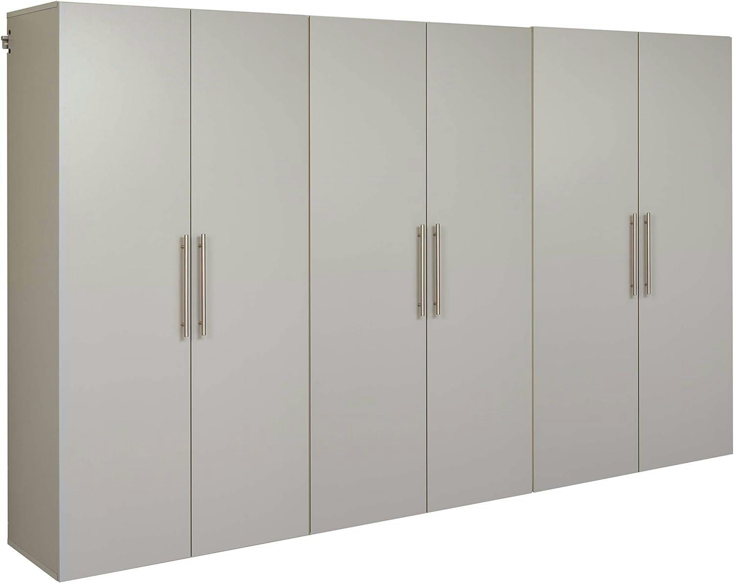 Light Gray Wall-Mounted Office Cabinet with Adjustable Shelving