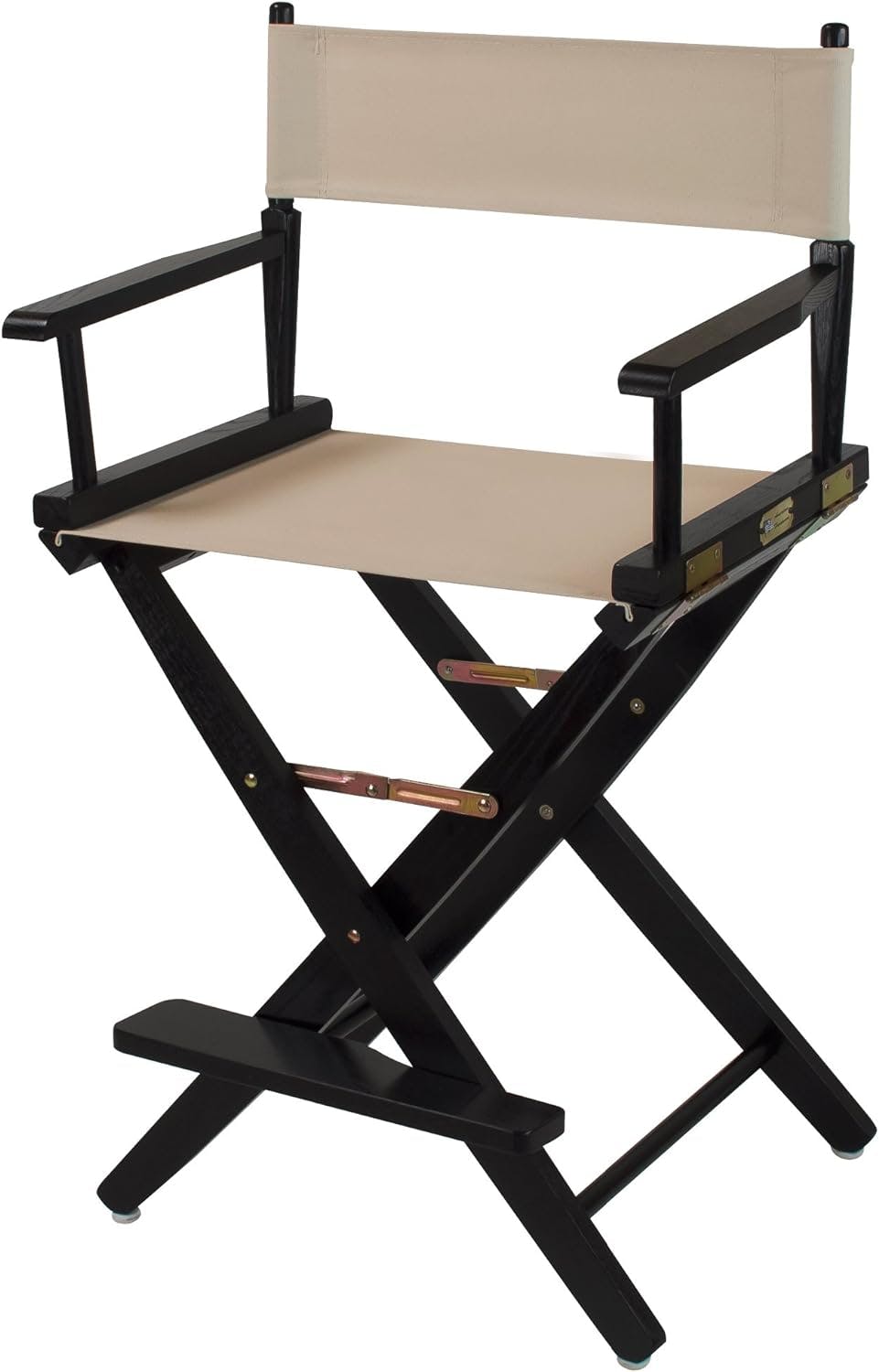 Premium Black and Natural Wood 24" Foldable Director's Chair