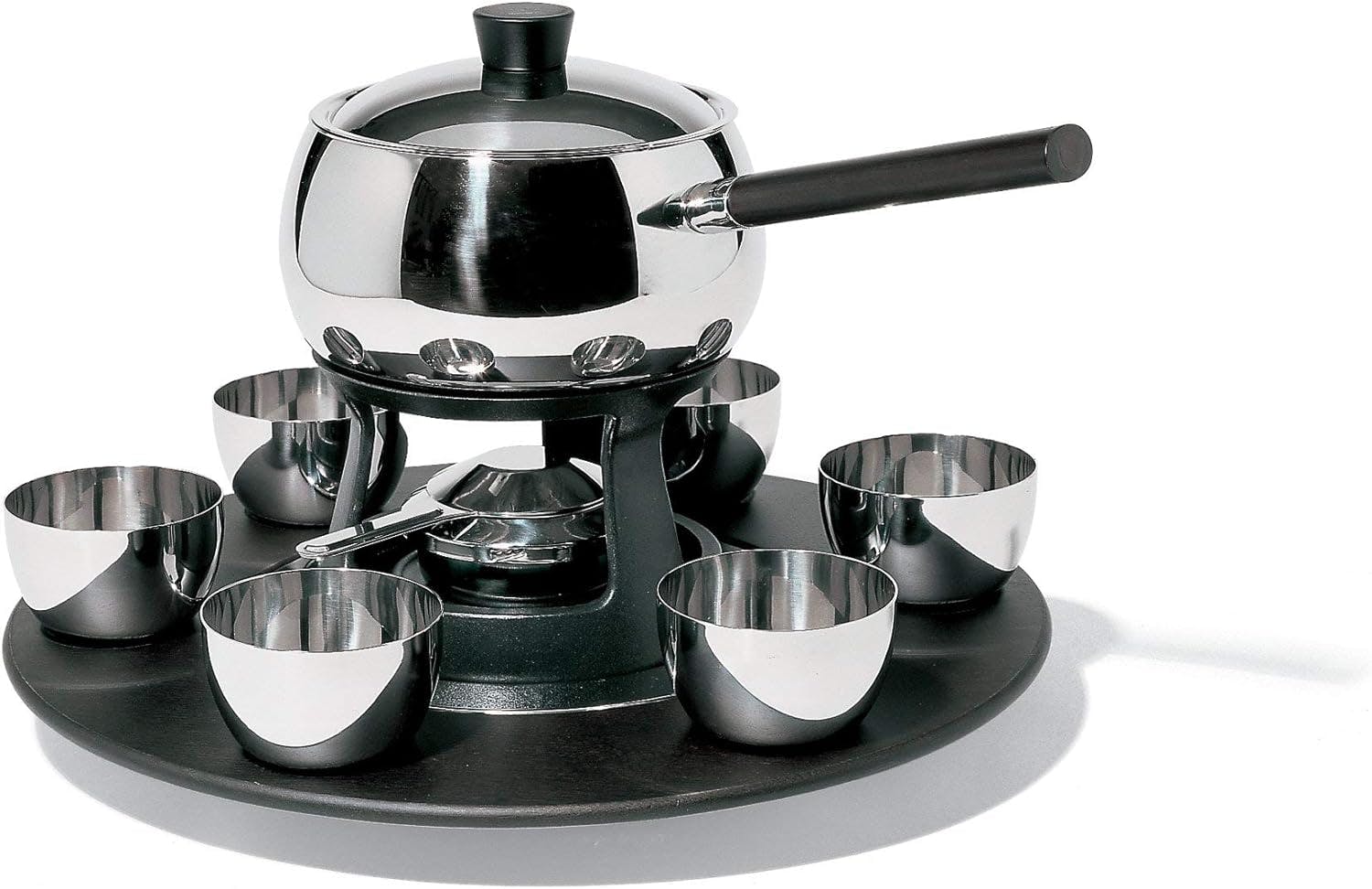 Stefano Giovannoni Mami 18/10 Stainless Steel Bourguignonne Set with Black Wood Accents