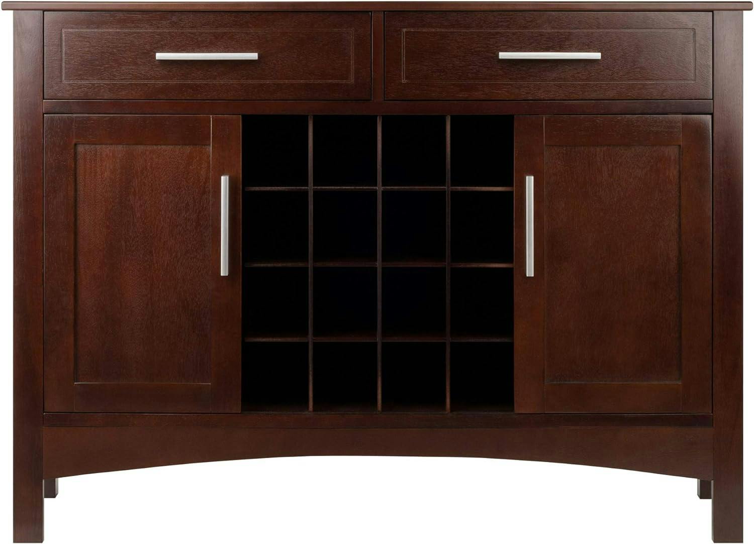 Winsome Transitional Cappuccino Brown Wood Buffet Sideboard