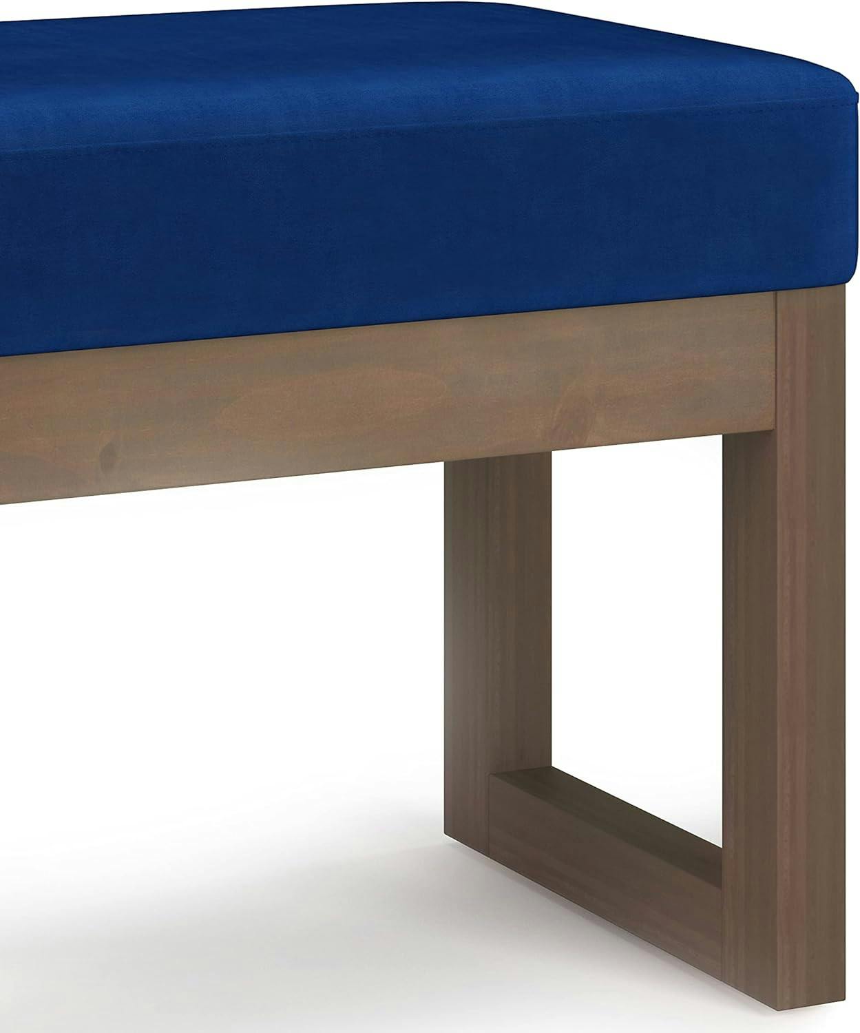 Milltown 26-inch Sleek Blue Velvet Contemporary Footstool Ottoman