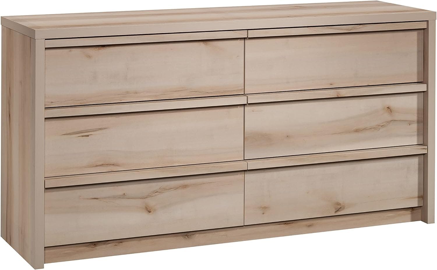 Pacific Maple Mid-Century 6-Drawer Horizontal Dresser