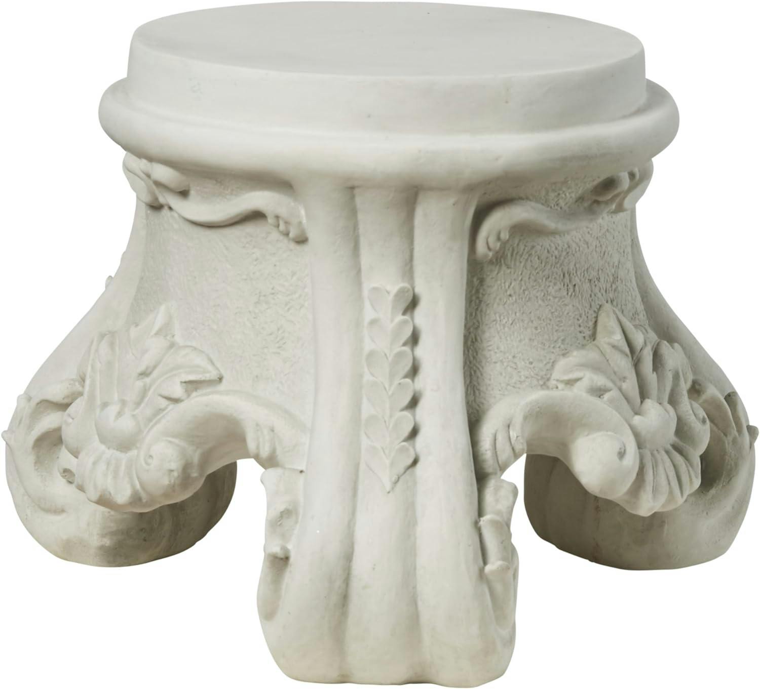 Rococo-Inspired Faux Stone Finish Sculptural Pedestal