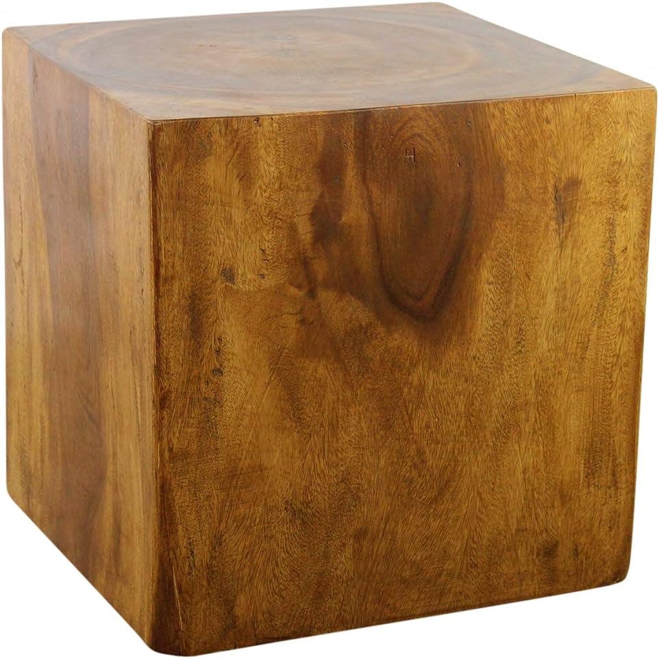 Artisan Crafted Eco-Friendly Oak Wood Cube Coffee Table