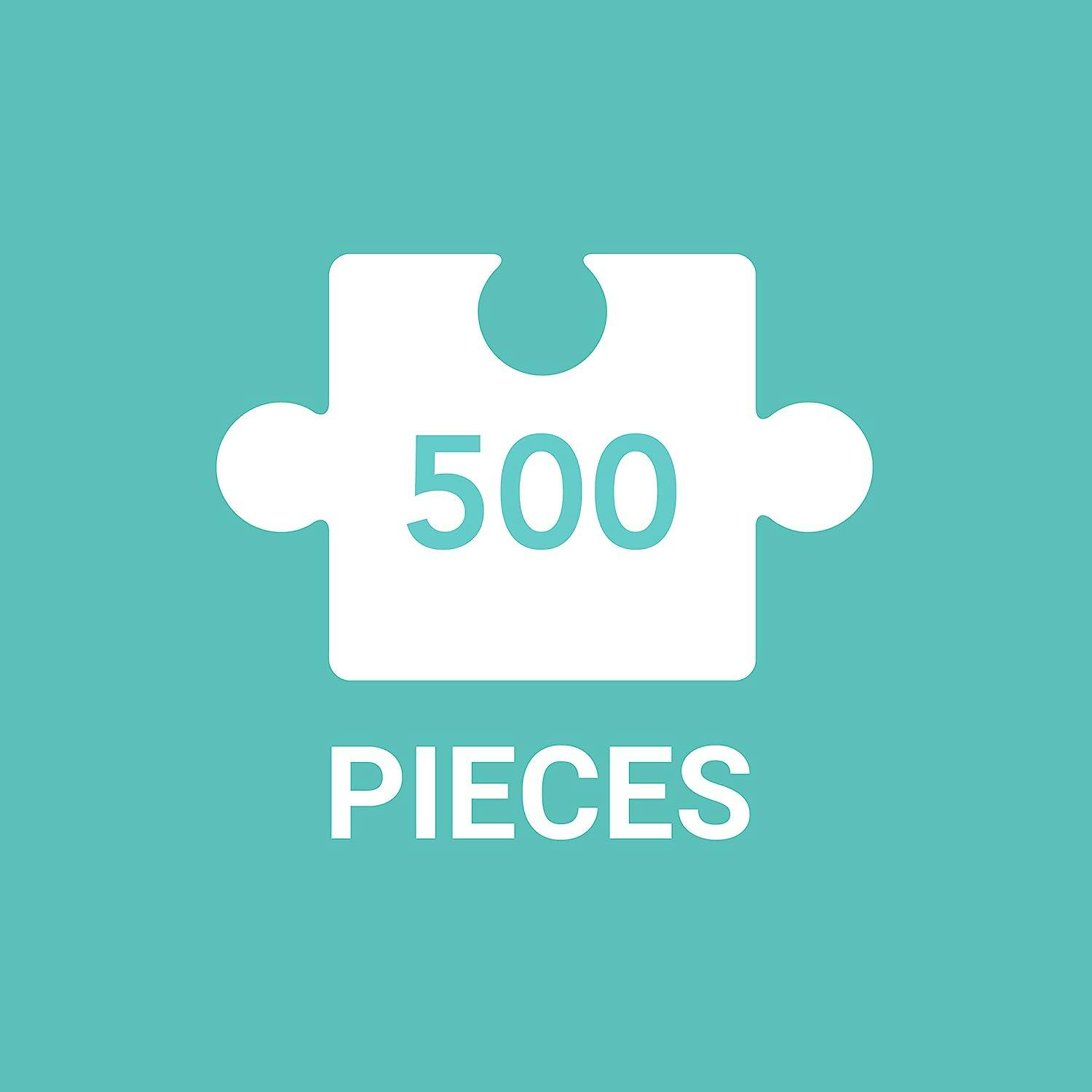 Tropical Chic Parrots 500-Piece Square Puzzle in Vivid Colors