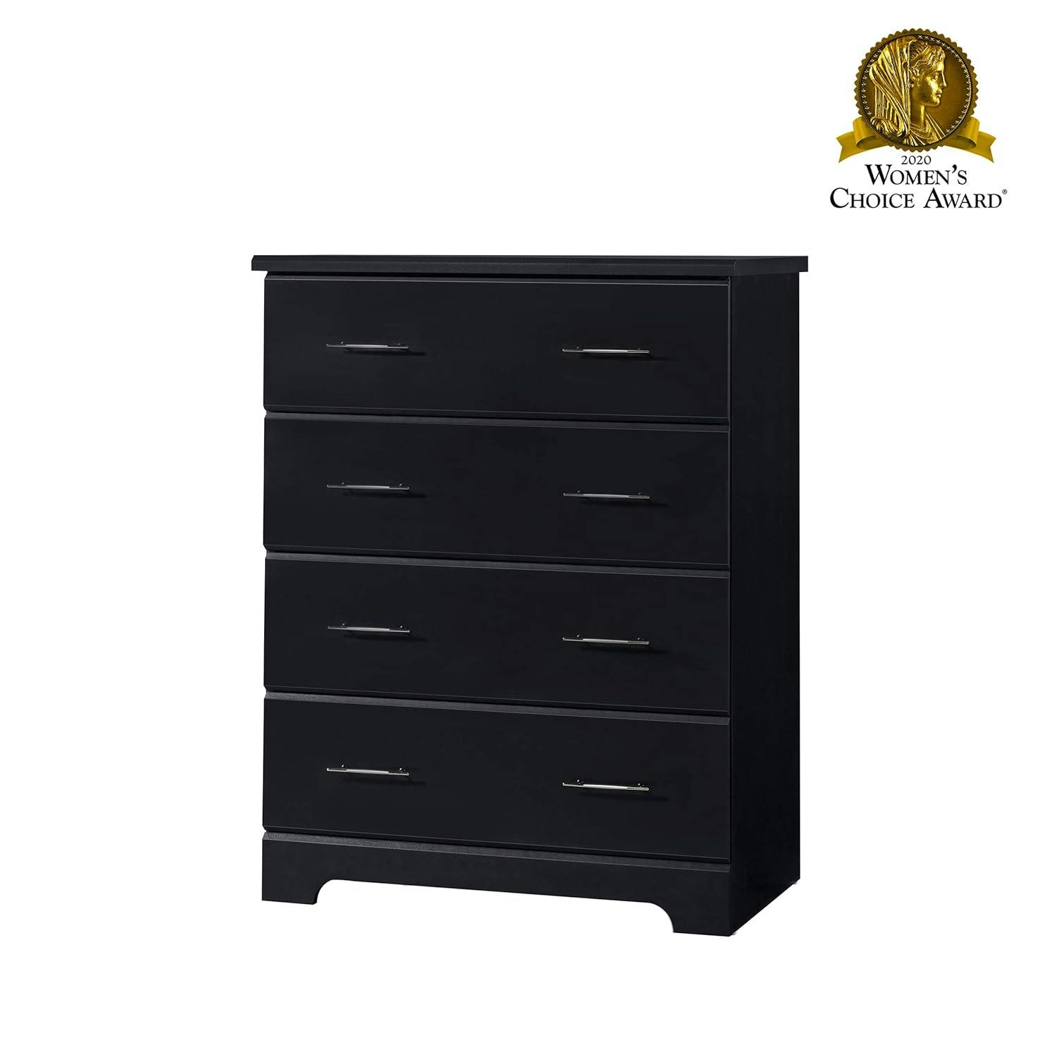 Brookside Modern Black 4-Drawer Nursery Dresser - GREENGUARD Certified