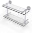 Elegant 16" Polished Chrome Double Gallery Rail Glass Shelf