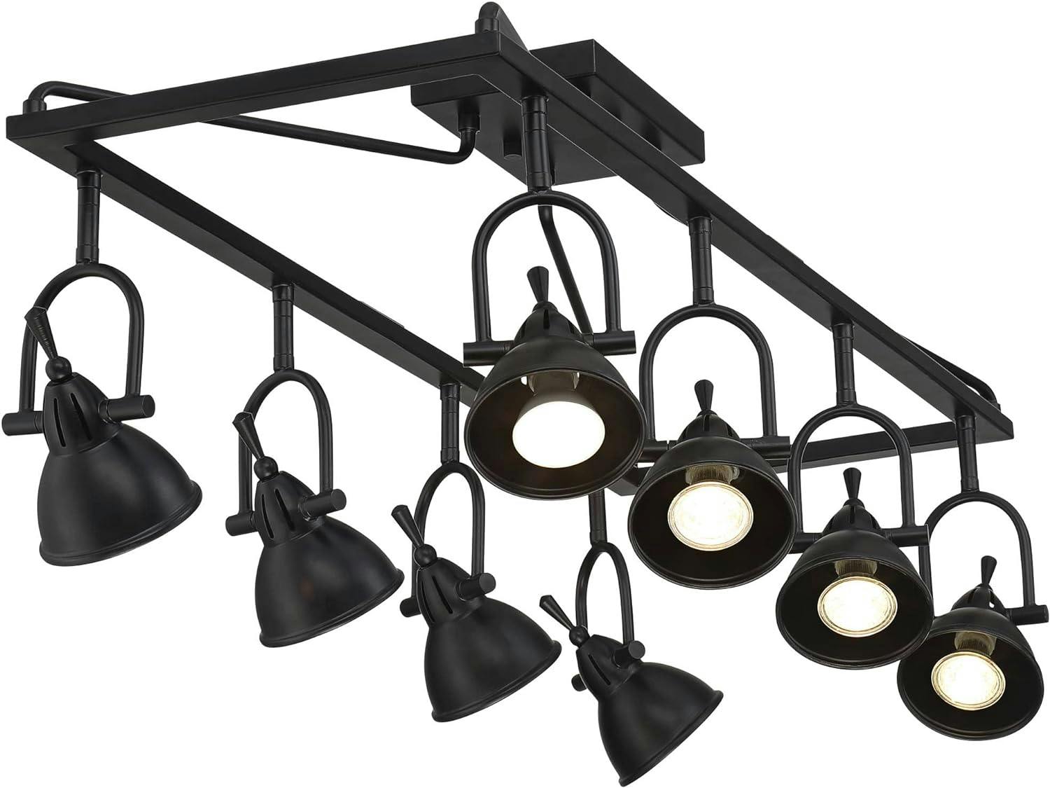 Kane 8-Head LED Swivel Cage Track Light in Brown Bronze Finish