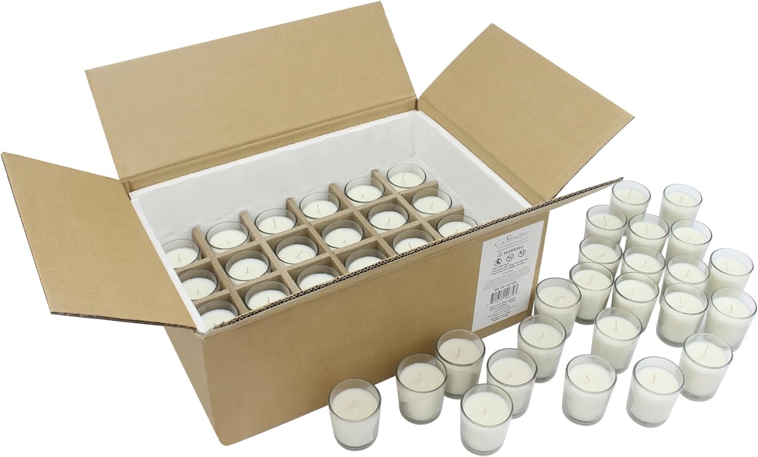 Serenity White Scented Flameless Votive Candles, 48-Pack